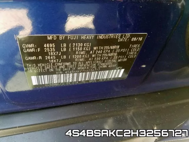4S4BSAKC2H3256727