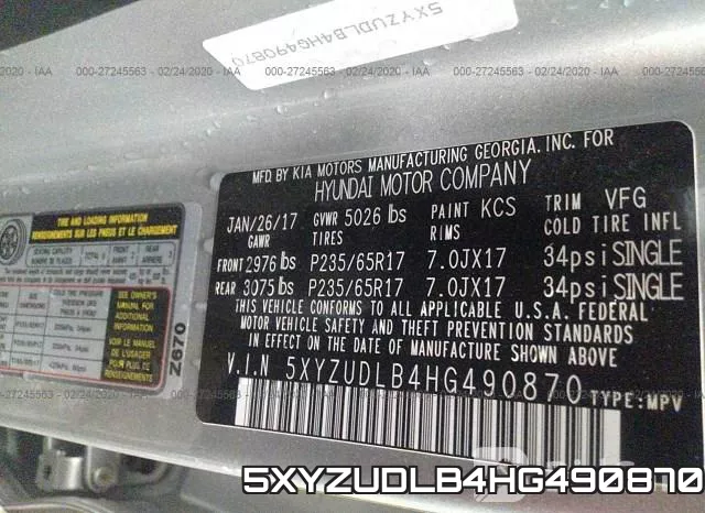 5XYZUDLB4HG490870