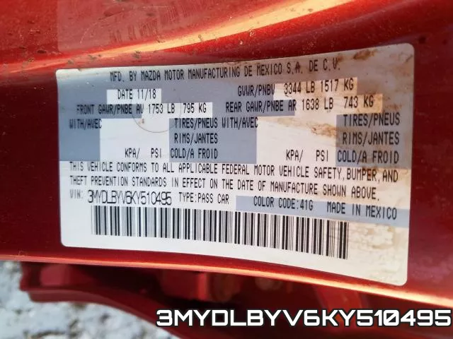 3MYDLBYV6KY510495