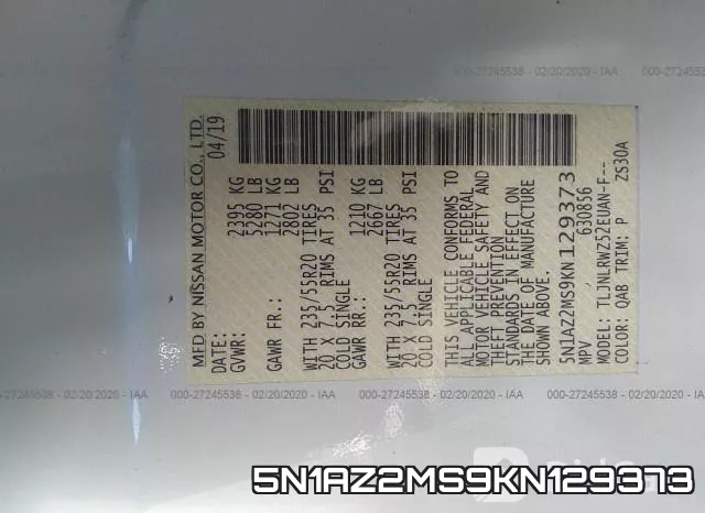 5N1AZ2MS9KN129373