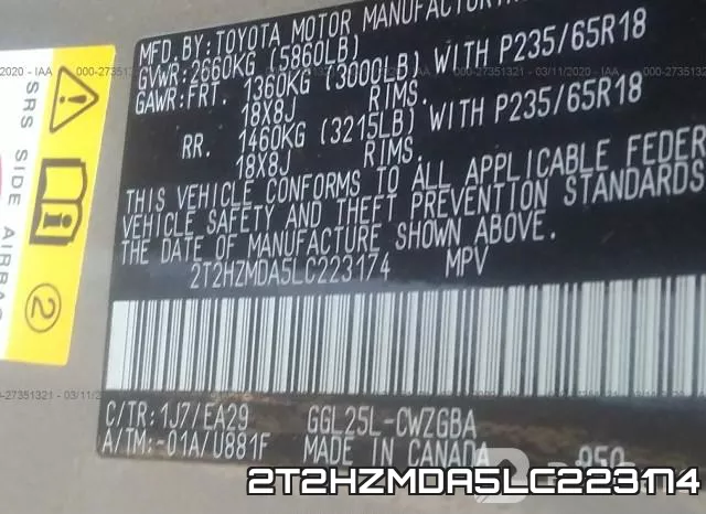 2T2HZMDA5LC223174