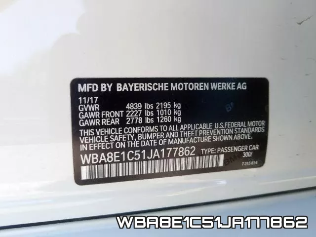 WBA8E1C51JA177862