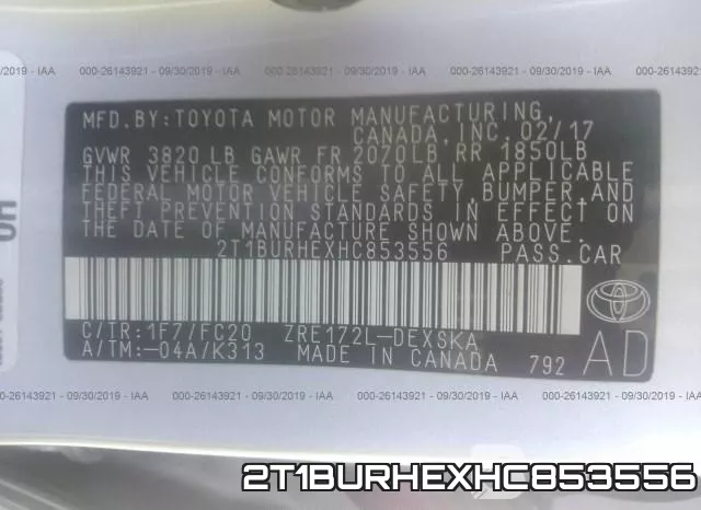 2T1BURHEXHC853556