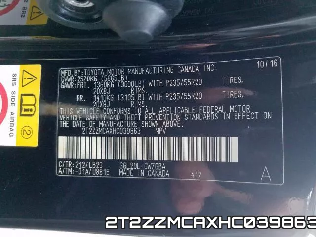 2T2ZZMCAXHC039863