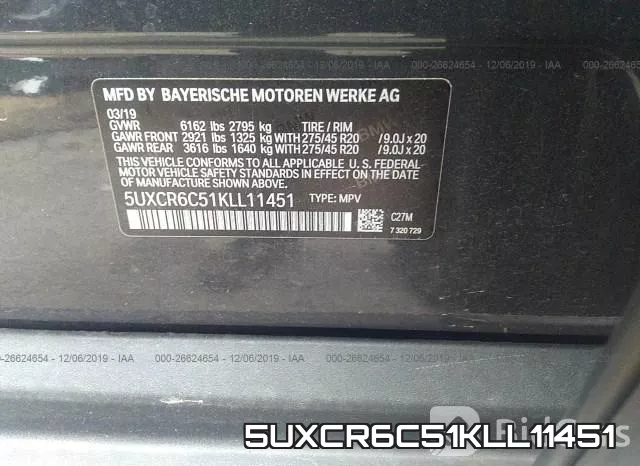 5UXCR6C51KLL11451