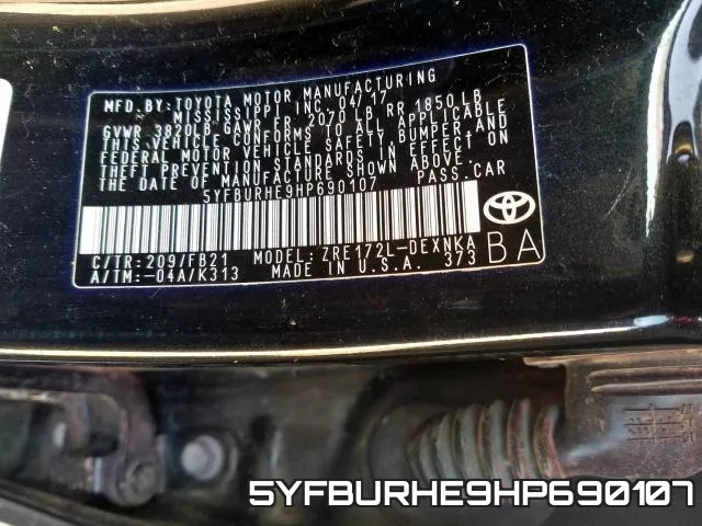 5YFBURHE9HP690107