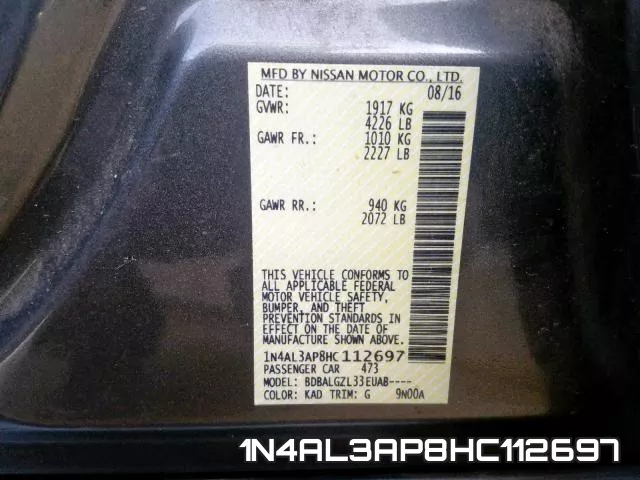1N4AL3AP8HC112697