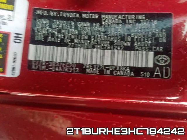 2T1BURHE3HC784242