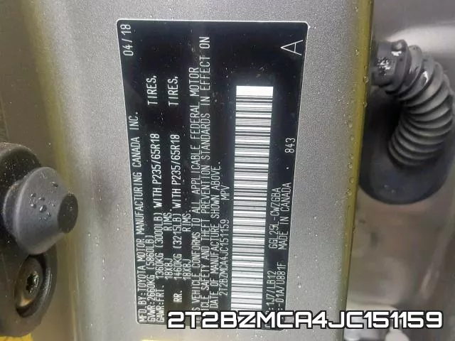 2T2BZMCA4JC151159