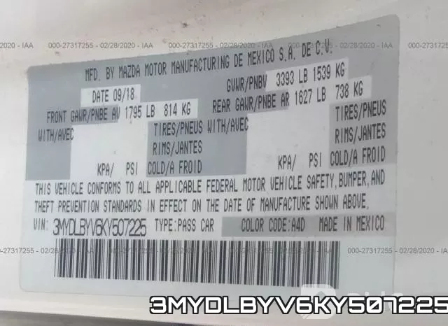 3MYDLBYV6KY507225