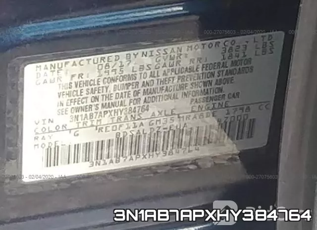 3N1AB7APXHY384764