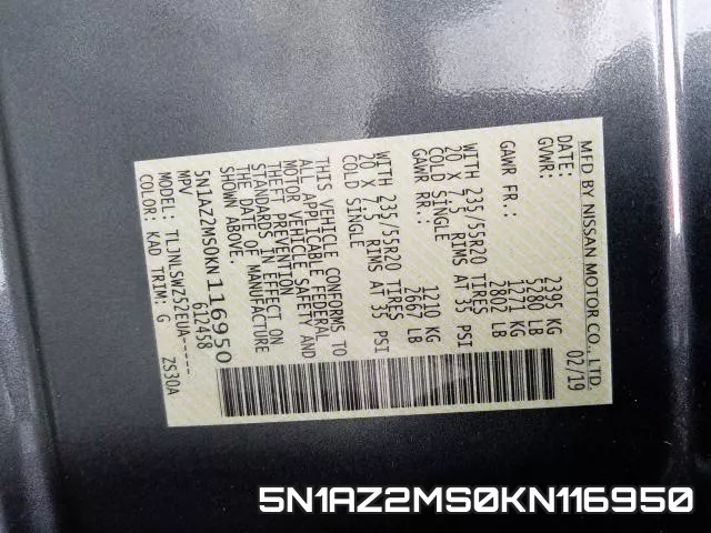 5N1AZ2MS0KN116950