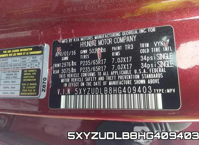 5XYZUDLB8HG409403