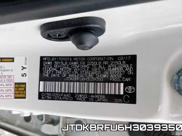 JTDKBRFU6H3039350