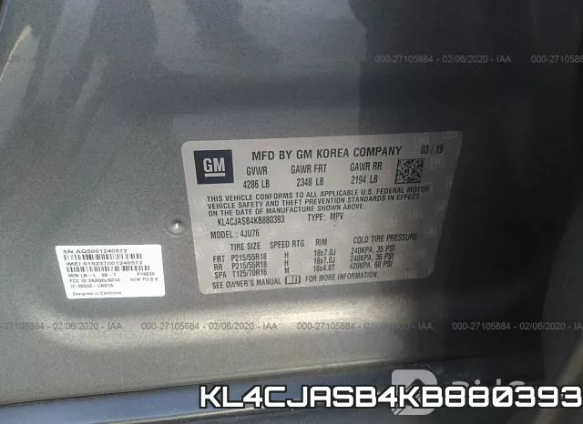 KL4CJASB4KB880393