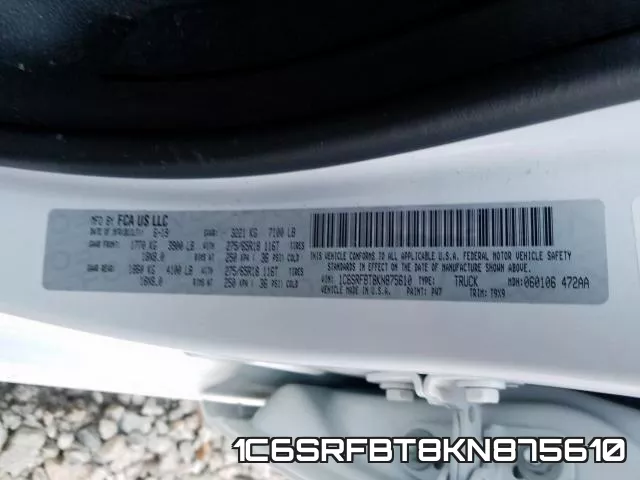 1C6SRFBT8KN875610