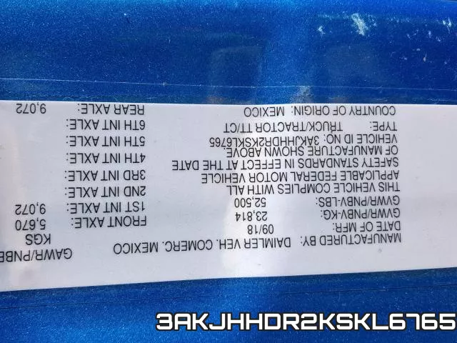 3AKJHHDR2KSKL6765