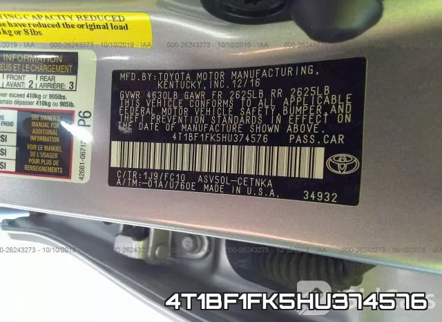 4T1BF1FK5HU374576