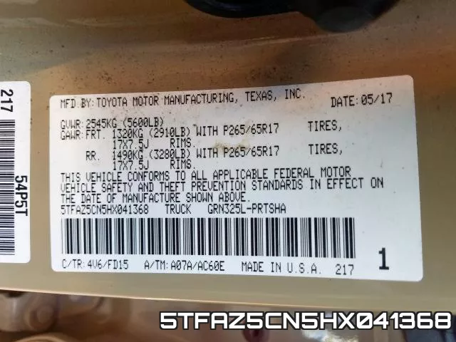 5TFAZ5CN5HX041368