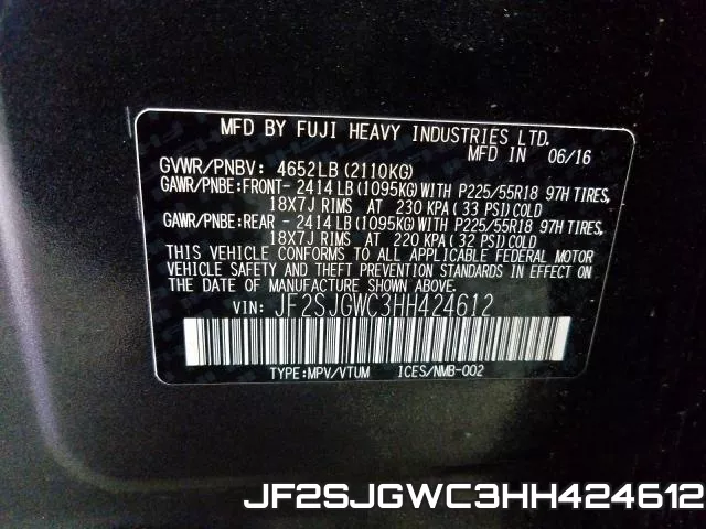 JF2SJGWC3HH424612
