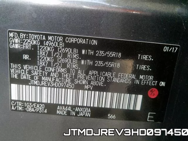 JTMDJREV3HD097450