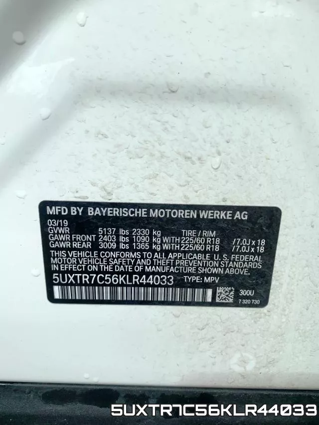 5UXTR7C56KLR44033