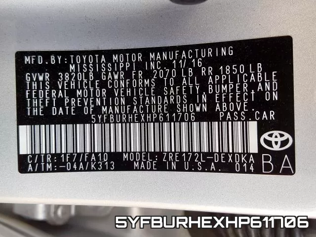 5YFBURHEXHP611706