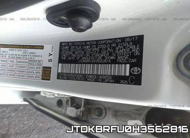 JTDKBRFU0H3562816