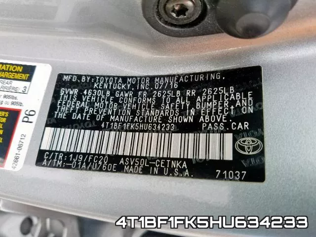 4T1BF1FK5HU634233