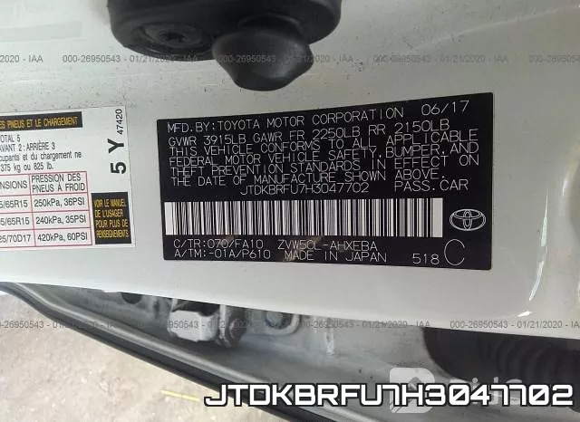 JTDKBRFU7H3047702