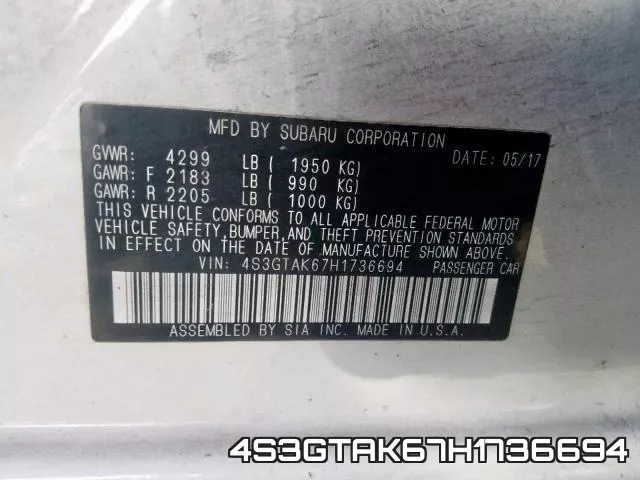 4S3GTAK67H1736694