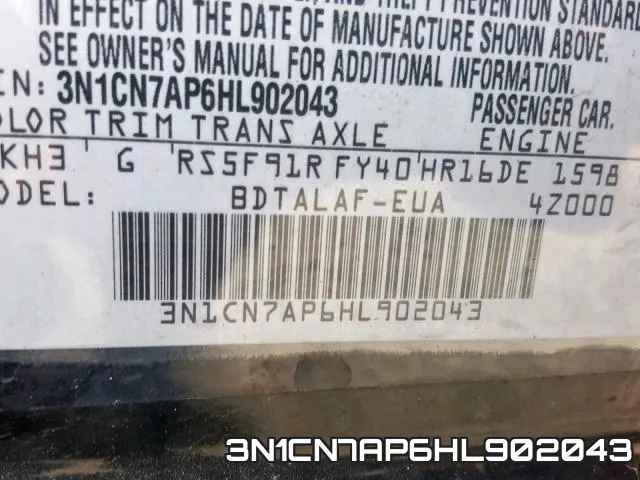 3N1CN7AP6HL902043