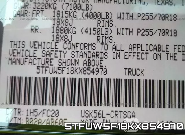 5TFUW5F18KX854970