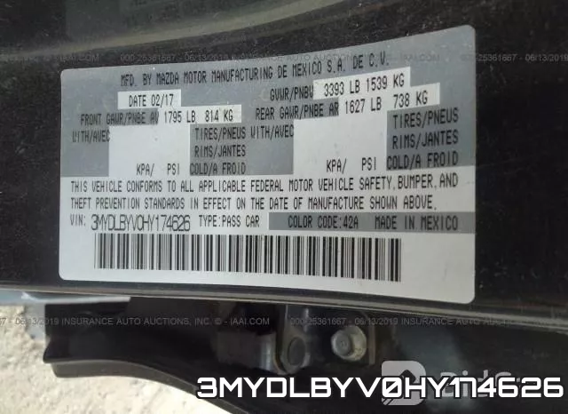 3MYDLBYV0HY174626