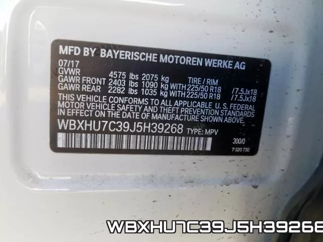 WBXHU7C39J5H39268