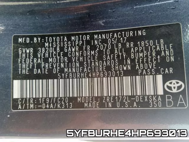 5YFBURHE4HP693013