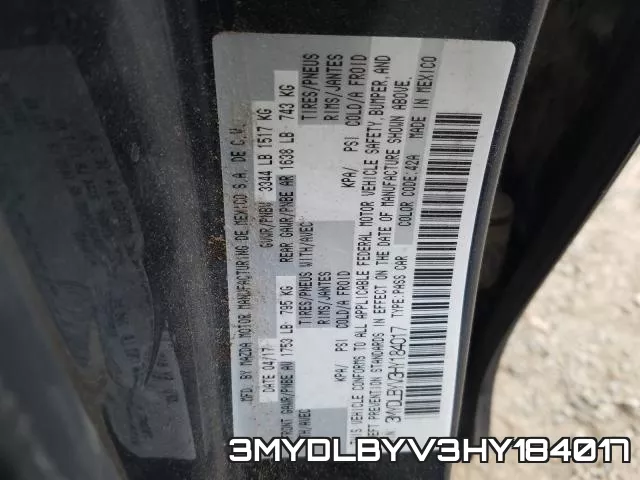 3MYDLBYV3HY184017