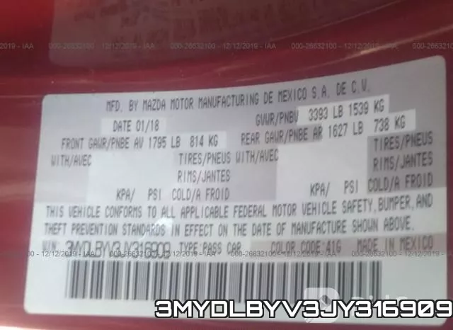 3MYDLBYV3JY316909