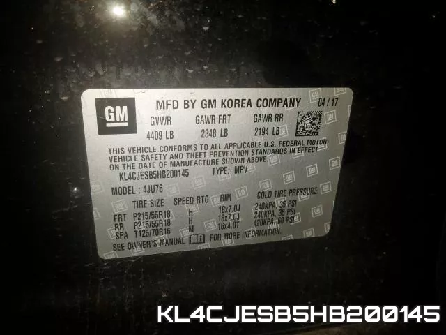 KL4CJESB5HB200145