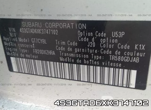 4S3GTAD6XK3747102