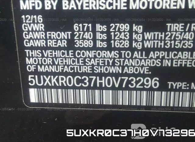 5UXKR0C37H0V73296