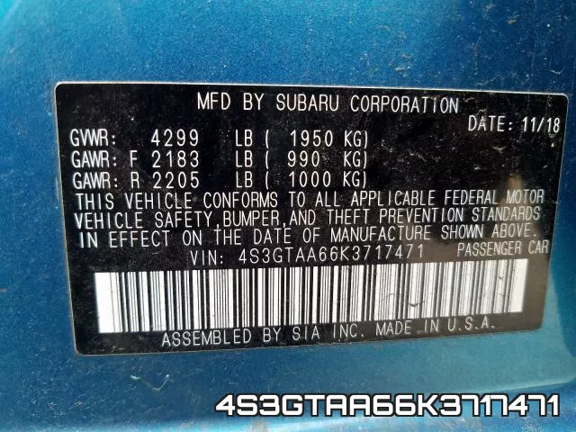 4S3GTAA66K3717471
