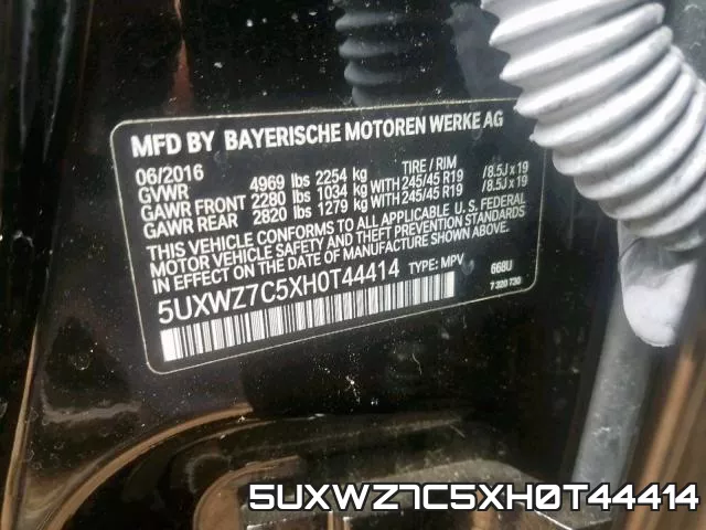 5UXWZ7C5XH0T44414