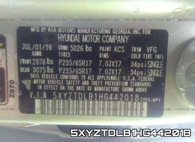 5XYZTDLB1HG442018