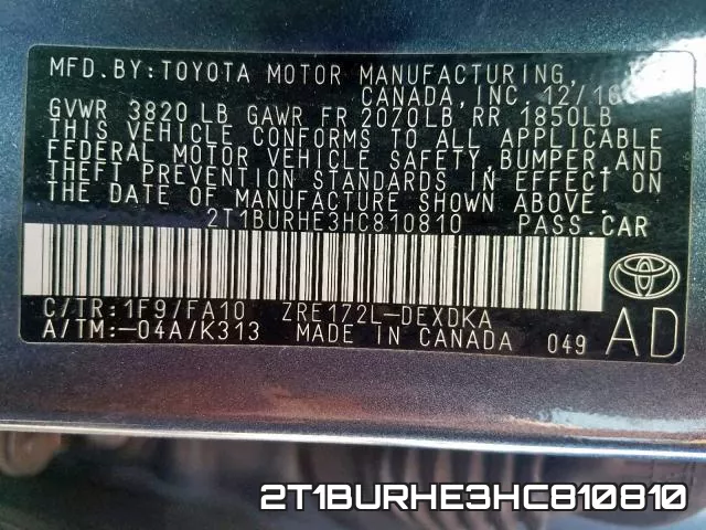 2T1BURHE3HC810810