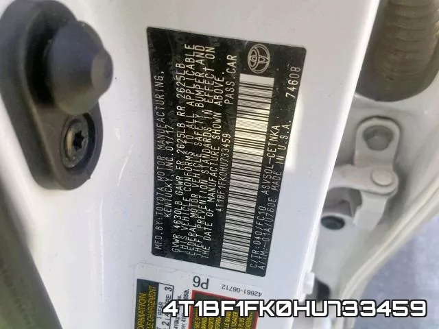 4T1BF1FK0HU733459