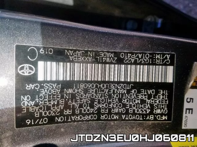 JTDZN3EU0HJ060811