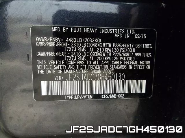 JF2SJADC7GH450130