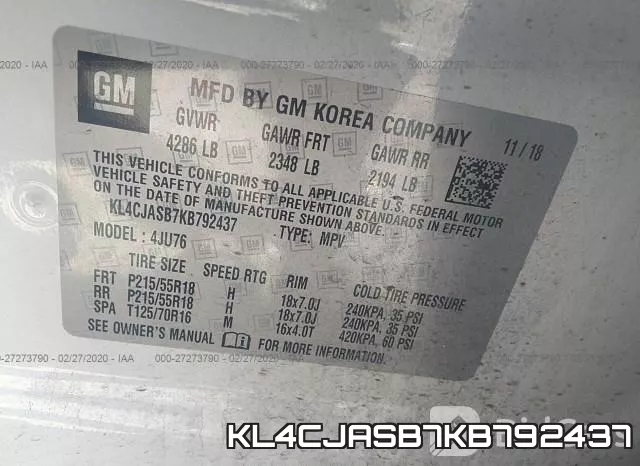 KL4CJASB7KB792437