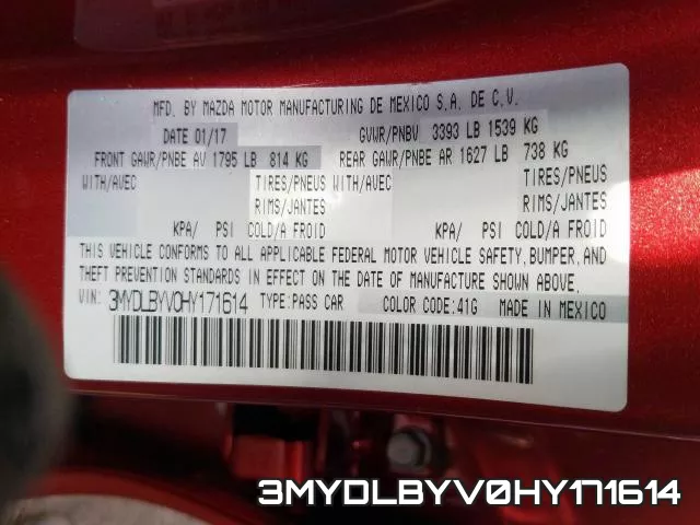 3MYDLBYV0HY171614